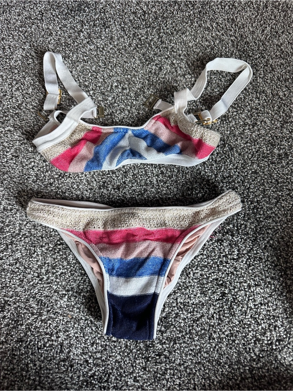 Suboo Striped Knit Bikini Set